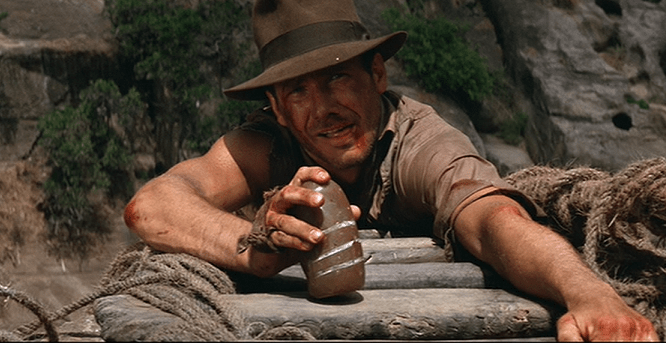 Indiana Jones (Harrison Ford) strives hard for fortune and glory